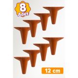 Badem10 (8 ADET) Aspen Lüks 12 Cm Mobilya Kanepe Koltuk Tv Ünitesi Yükseltici Ayağı Ayakları Ahşap Desenli