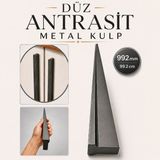 Badem10 992 mm 99.2 cm Düz Antrasit Metal Mobilya Dolap Kulpu Uzun Mobilya Çekmece Kapak Mutfak Kulbu