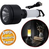 Badem10 Abajur El Feneri Kablo Şarjlı LED Kamp Lambası Gece Aydınlatma 10 W Beyaz Işık Lityum Pil Işıldak