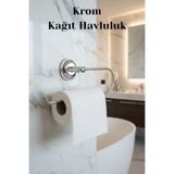 Badem10 Açık Kağıt Havluluk Krom Gümüş Metal Duvara Monte Vidalı Banyo Tuvalet Mutfak Kağıt Havluluk 25 cm