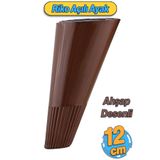 Badem10 Açılı Konik 12 cm Ahşap Desenli Ayak Mobilya Yükseltici Baza Ayağı Koltuk Kanepe Altı Puf Ayakları