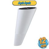Badem10 Açılı Konik Beyaz 12 Cm Mobilya Yükseltici Baza Ayağı Koltuk Kanepe Altı Puf Ayakları