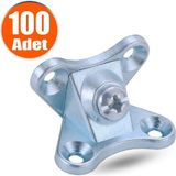 Badem10 Açılı T Bağlantı Çektirme Zamak Çinko Köşe Birleştirme Kelebek (100 Adet)