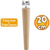 Badem10 Ahşap (20 CM) Sehpa Puf Konsol Tv Ünitesi Ayağı Ayakları M8 Civatalı Bağlantı Aparatlı