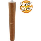 Badem10 Ahşap Ayak Sehpa Masa Puf Tabure Ünite Koltuk Ayağı M8 Civatalı 20 Cm Mobilya Ayakları