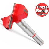 Badem10 Ahşap Freze Bıçağı 35X70 mm Profesyonel Marangoz Freze Ucu Ahşap Oyma Kanal Açma Freze Bıçağı