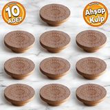 Badem10 Ahşap Kulp Düğme Çiçek Desenli Çocuk Odası Çekmece Mutfak Mobilya Dolap Kulpları 10 Adet
