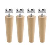 Badem10 Ahşap Mobilya Koltuk Kanepe Sehpa Masa Ayağı Ayakları M8 Civatalı 12 cm + Bağlantı Aparatlı 8'li Set