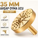 Badem10 Ahşap Oyma Ucu 35 mm Döner Törpü Matkap Freze Ucu 6mm Şaft Yontma Şekillendirme Aparatı Parçası