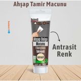 Badem10 Ahşap Parke Tamir Macunu Antrasit Renk Mobilya Masa Dolgu Çatlak Çizik Giderici 125 ml Kullanım Hazır