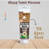 Badem10 Ahşap Parke Tamir Macunu Tik Renk Mobilya Masa Dolgu Çatlak Çizik Giderici 125 ml Kullanıma Hazır - Çok Renkli