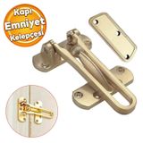 Badem10 Ahşap Pvc Alüminyum Giriş Kapısı Dış Kapı Çelik Kapı Sarı Emniyet Kelepçesi Güvenlik Kilit Beşel