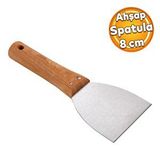 Badem10 Ahşap Saplı Metal Macun Spatula Temizlik Boya Sıva Kazıma Harç Karıştırma Ispatulası 8 cm