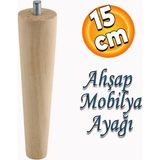 Badem10 Ahşap Sehpa Masa Baza Puf Tabure Tv Ünitesi Koltuk Ayağı Mobilya Ayakları M8 Civatalı 15 Cm