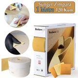 Badem10 Ahşap Sünger Zımpara Kağıdı Mutfak Banyo Bulaşık Süngeri Bant Kağıt Süngerli Zımpara 1 Metre 120 Kum