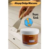 Badem10 Ahşap Tamir Dolgusu Macunu (1 KG) Parke Çizik Giderici Masif Kaplama Beyaz Boşluk Doldurucu Onarım