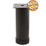 Badem10 Akça Ayarlanabilir Metal 10 Cm Siyah Dolap Mobilya Kanepe Koltuk Baza Destek Ayağı Ayakları