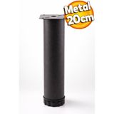 Badem10 Akça Ayarlanabilir Metal 20 Cm Siyah Mobilya Kanepe Koltuk Baza Yükseltici Destek Ayağı Ayakları