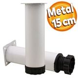 Badem10 Akça Ayarlanabilir Mobilya Kanepe Koltuk Baza Yükseltme Yükseltici Ayağı Metal Ayakları 15 Cm Beyaz