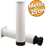 Badem10 Akça Ayarlanabilir Mobilya Kanepe Koltuk Baza Yükseltme Yükseltici Ayağı Metal Ayakları 25 Cm Beyaz