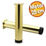 Badem10 Akça Ayarlanabilir Mobilya Kanepe Koltuk Baza Yükseltme Yükseltici Ayağı Metal Ayakları 25 Cm Gold