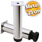 Badem10 Akça Ayarlanabilir Mobilya Kanepe Koltuk Baza Yükseltme Yükseltici Ayağı Metal Ayakları 25 Cm Krom