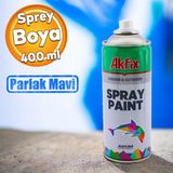 Badem10 Akfix Kalıcı Akrilik Sprey Boya Parlak Mavi 400 ml Tasarım Metal Ahşap Plastik Beton Yüzey Boyama - Kırmızı