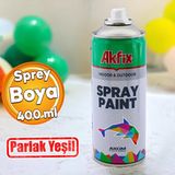 Badem10 Akfix Kalıcı Akrilik Sprey Boya Parlak Yeşil 400 ml Tasarım Metal Ahşap Plastik Beton Yüzey Boyama - Kırmızı