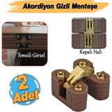 Badem10 Akordiyon Gizli Gömme Plastik Menteşe 2 Adet Dolap Kapak Mobilya Katlanır Masa Sol Sağ Uyumlu