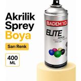 Badem10 Akrilik Sprey Boya Sarı 400 ml Ral 1007 Sarı Dekoratif Hobi Metal Ahşap Plastik Boyama Spreyi - 1 Adet