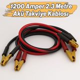 Badem10 Akü Takviye Kablosu 1200 Amper 2.3 Metre Kalın Telli Güçlü Araç Akü Yardım Başlatma Kablosu