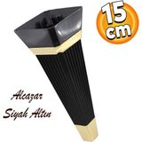 Badem10 Alcazar Lüks 15 cm Siyah Altın Baza Mobilya Kanepe Sehpa Tv Ünitesi Koltuk Ayağı