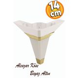 Badem10 Alcazar Lüks Köşe 14 cm Krem Altın Mobilya Kanepe Sehpa Tv Ünitesi Koltuk Ayağı