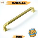 Badem10 Alfa Metal Mat Gold Altın Kulp 128 mm Mobilya Çekmece Mutfak Dolabı Dolap Kapak Kulpları