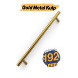 Badem10 Alteta Gold 192 mm 19.2 cm Altın Metal Mobilya Kulp Mutfak Çekmece Dolap Dolabı Kapak Kulpları Kulbu