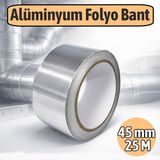 Badem10 Alüminyum Folyo Bant 45 mm x 25 Metre Isıya Dayanıklı Havalandırma Klima Izolasyon Tamir Bandı - Gri - 1 Adet