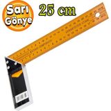 Badem10 Alüminyum L Gönye Sarı Gönye Cetvel Kaynak Kaynakçı Marangoz Gönyesi 250 mm