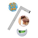 Badem10 Alüminyum L Gönye Su Terazili Cetvel Ölçme Ölçüm Kaynak Kaynakçı Marangoz Gönyesi 500 mm 50 cm