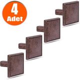 Badem10 Antik Metal 4 Adet Kare Çekmece Dolap Kapak Düğmesi