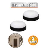 Badem10 Apartman Merdiven Tavan Armatürü 2 Adet Avize Siyah Set Homojen Işık Dağılımı LED Uyumlu Aydınlatma