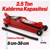 Badem10 Arabalı Kriko 2.5 Ton Alçak Şase Profil Oto Araç Araba Kaldırma Sabitleme Kollu Vinç Kirko