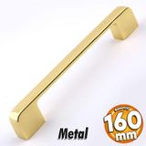 Badem10 Arel Kulp Mobilya Mutfak Dolabı Çekmece Dolap Kulpları Kapak Kulpu Kulbu Gold Altın 160 mm Metal