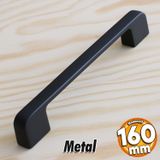 Badem10 Arel Kulp Mobilya Mutfak Dolabı Çekmece Dolap Kulpları Kapak Kulpu Kulbu Siyah 160 mm Metal