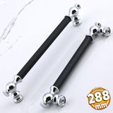 Badem10 Arya 288 Mm Krom Siyah Metal Mobilya Çekmece Mutfak Kapak Kulbu Dolap Dolabı Kulpları Kulpu 28.8 Cm