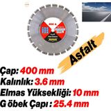 Badem10 Asfalt Kesme Testeresi Elmas Testere Bıçağı Kesim Asfalt Beton 400 mm