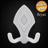 Badem10 Askı Askılık Sert Plastik Beyaz Vestiyer Duvar Askısı Dolap Elbise Askılığı