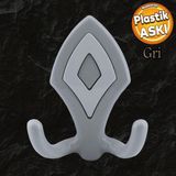 Badem10 Askı Askılık Sert Plastik Gri Vestiyer Duvar Askısı Dolap Elbise Askılığı