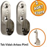Badem10 Askı Flanşı Oval Dolap Boru Sabitleme Kıyafet Elbise Askı Flanş Aparatı Krom 45 mm (2 ADET)