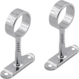 BADEM10 Askı Flanşı Oval Dolap Boru Sabitleme Kıyafet Elbise Askı Flanş Aparatı Krom 75X25 mm (2 Adet) - 00-Siyah - Beyaz