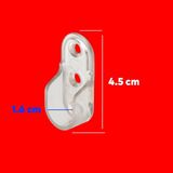 Badem10 Askı Flanşı Oval Dolap Elbise Askı Asma Aparatı Plastik Aparat 45 mm (2 ADET)